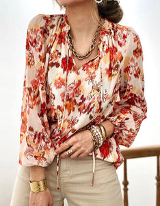 Ladies Fall Floral Blouse